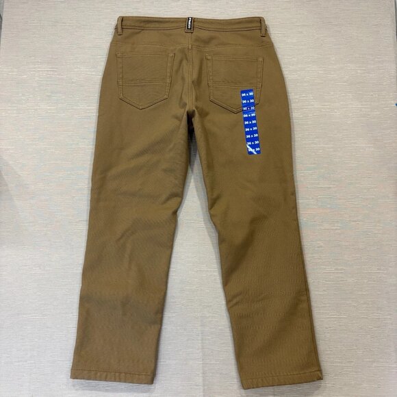 CAT Caterpillar Work Pants Mens 36 x 30 Brown Canvas Fleece Lined Insulated - Picture 3 of 11